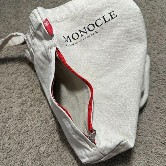 Monocle Magazine Canvas Tote Bag w/ Zippered Side Pocket - Picture 6 of 9
